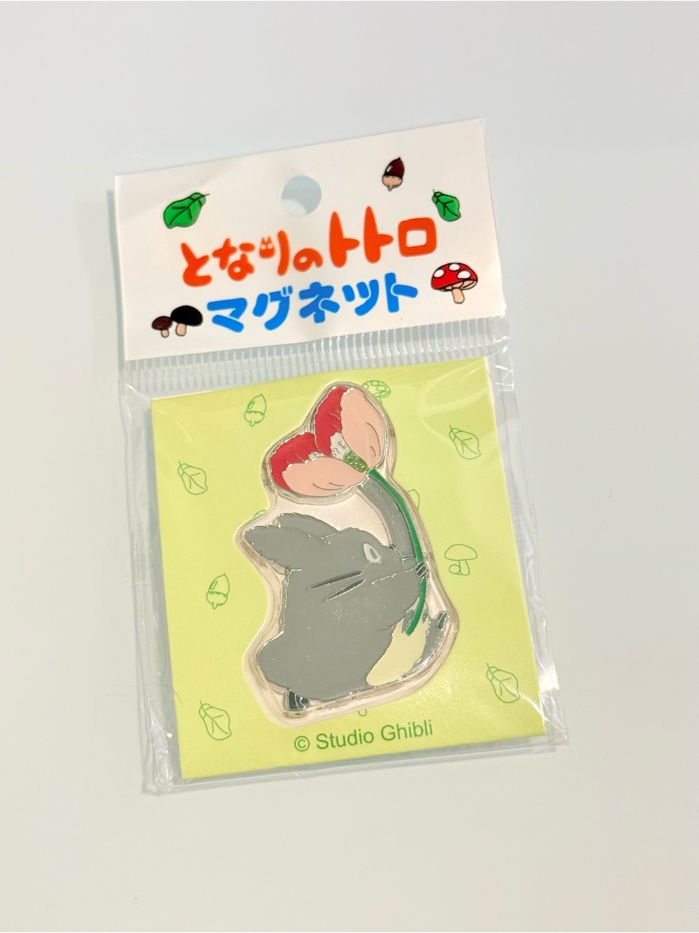 Studio Ghibli My Neighbor Totoro Grey Totoro Running Flower Enamel Magnet Japan